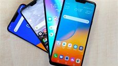 pikové smartphony s vykrojením displeje: Huawei P20 Pro, Asus Zenfone 5,...