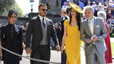 David a Victoria Beckhamovi a George Clooney s manelkou Amal na královské...
