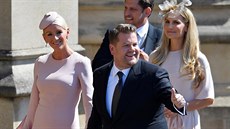 Komik James Corden a jeho manelka Julia Careyová na svatb prince Harryho a...