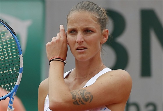 Česká tenistka Karolína Plíšková během prvního kola Roland Garros, v němž...