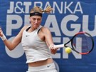 Petra Kvitová ve tvrtfinále turnaje v Praze.