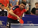 Řecký stolní tenista Panagiotis Gionis ve finále české Extraligy