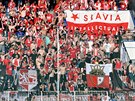 Podpoit své favority a do Teplic vyrazilo znané mnoství fanouk Slavie.