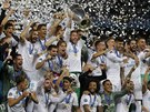 Fotbalisté Realu Madrid slaví třetí výhru v Lize mistrů v řadě.