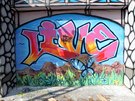 Jakub Menk dokonuje ob graffiti na zdi v jihlavsk Bezruov ulici. S...