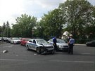 V k�i�ovatce ulic Z�b�hlick� a U Z�b�hlick�ho z�mku se stala dopravn� nehoda...