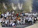 Real Madrid oslavuje titul z Euroligy.