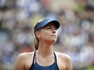 Pohled ruské tenistky Marie arapovové bhem prvního kola Roland Garros.