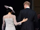 Vévodkyn ze Sussexu Meghan a princ Harry (Londýn, 22. kvtna 2018)