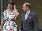 Princezna Eugenie a princ Edward (Londýn, 24. kvtna 2018)