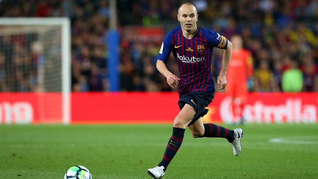 Andres Iniesta v posledním zápase za Barcelonu.