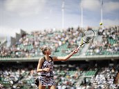 esk tenistka Kristna Plkov bhem prvnho kola Roland Garros.