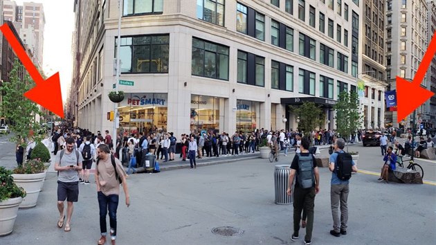 Fronta v New Yorku pi zatku prodeje novho OnePlus 6