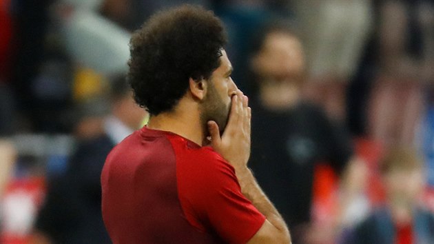 Egyptsk kanonr ve slubch Liverpoolu Mohamed Salah se pipravuje na finle Ligy mistr.