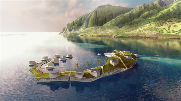 Plovouc ostrov spolenost Seasteading Institute a Blue Frontiers