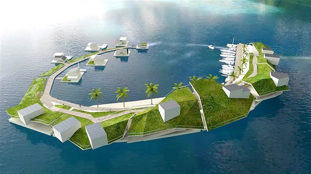 Plovouc ostrov spolenost Seasteading Institute a Blue Frontiers