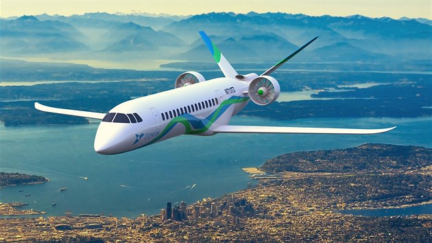 Návrh letadla Zunum, které by měly pohánět motory na elektřinu.