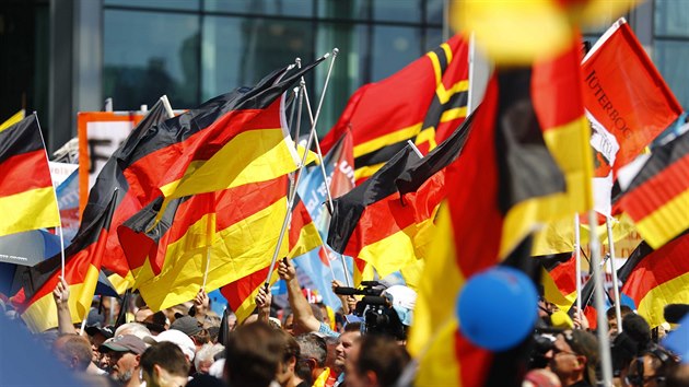 V Berlíně se sešli příznivci protiimigrační opoziční strany Alternativa pro Německo (AfD). (27. května 2018)