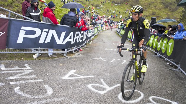 Roman Kreuziger na Giru pi stoupn na Zoncolan.