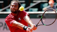 Egyptský tenista Mohamed Safwat zápasí v prvním kole Roland Garros s Grigorem...