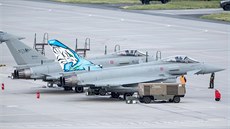 Cviení tygích letek NATO v polské Poznani. Letouny Eurofighter italského...