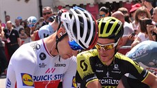 Zden�k �tybar (vlevo) s Romanem Kreuzigerem na Giru d´Italia.