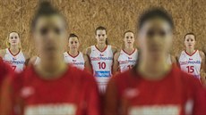 České basketbalistky před zápasem s Maďarskem