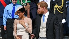 Vévodkyn ze Sussexu Meghan a princ Harry (Londýn, 22. kvtna 2018)