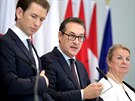 Rakouský kanclé Sebastian Kurz, vicekanclé Heinz-Christian Strache a...