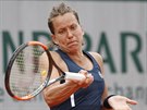Barbora Strýcová bhem druhého kola Roland Garros.