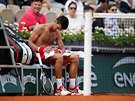 Srbský tenista Novak Djokovi na Roland Garros.