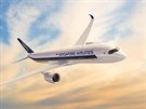 Dopravní letadlo Airbus A350-900, které spolenost Singapore Airlines nasazuje...