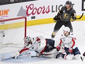 Washingtonsk glman Braden Holtby (prvn zleva) zasahuje ve druhm finle...