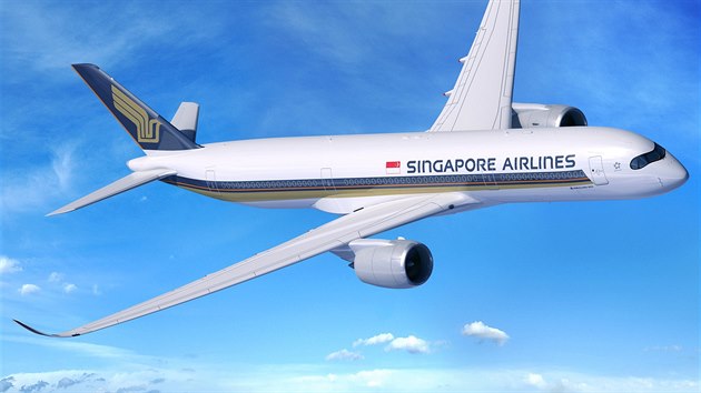 Dopravn letadlo Airbus A350-900, kter spolenost Singapore Airlines nasazuje na dlouh lety.