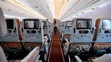 Ekonomická tída letadla Airbus A350-900, které spolenost Singapore Airlines...