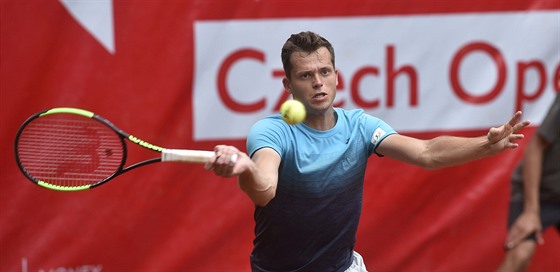 Adam Pavlásek na tenisovém challengeru Moneta Czech Open 2018 v Prostjov.