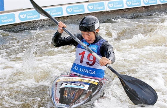 Kajakáka Veronika Vojtová na mistrovství Evropy ve vodním slalomu.