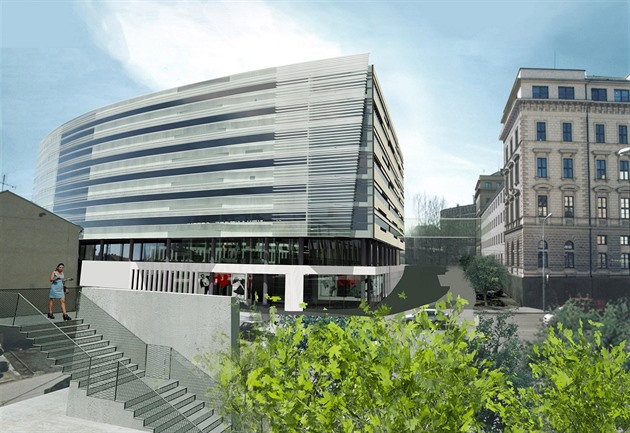 Nový úad by pedstavoval devítipatrový komplex tí objekt s atriem.