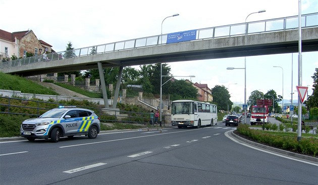 Nehoda se stala poblí vlakového nádraí v Uherském Brod, zejm v místech...