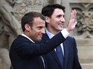 Francouzský prezident Emmanuel Macron a kanadský premiér Justin Trudeau v...