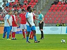 Wilfried Bony na rozluce Luboe Kaloudy na stadionu v Brn.