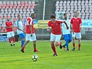 Fotbalisté na utkání hvzd v Brn pi rozluce s kariérou Luboe Kaloudy.