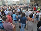 Protestuje se i v Plzni (5. ervna 2018).