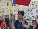 Protestuje se i v Plzni (5. ervna 2018).