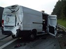 Provoz na D1 u Jihlavy v noci ze čtvrtka na pátek zastavila nehoda čtyř...