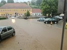 Blesková povode v Jestebí u Brtnice na Jihlavsku s sebou brala devo,...