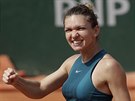 Rumunská tenistka Simona Halepová slaví postup do semifinále Roland Garros.