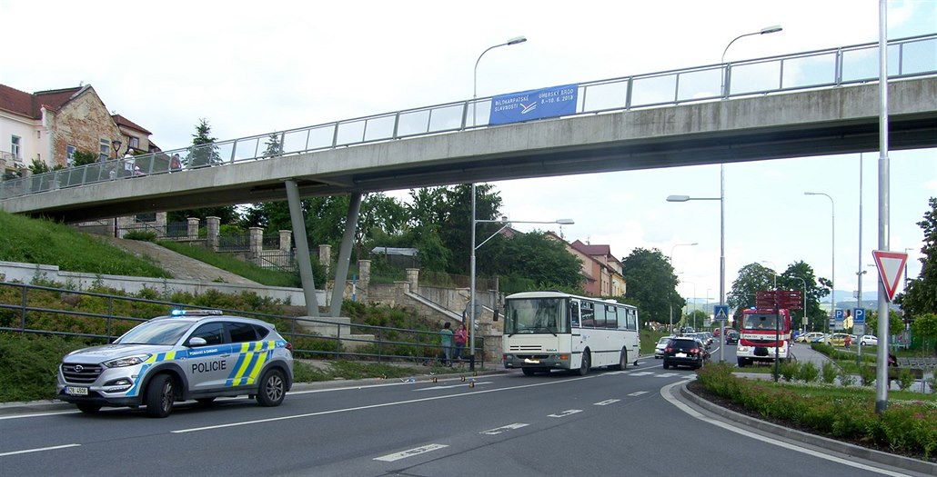 Nehoda se stala poblíž vlakového nádraží v Uherském Brodě, zřejmě v místech...