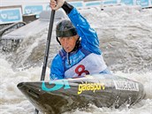 Kateina Kudjov na trati bhem mistrovstv Evropy ve vodnm slalomu.