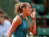 Rozčarování Madison Keysové během semifinálového utkání na Roland Garros.